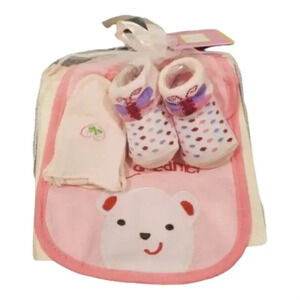 Baby Girls Bib Gift Set Little Dreamer Baby Bib, Mittens, Socks Gift Set